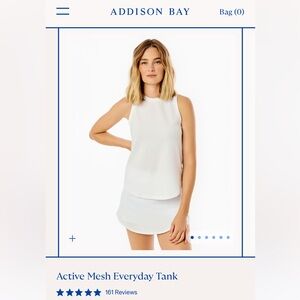 Addison Bay Active Mesh White Everyday Tank, size L, like new